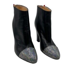 SJP- Black Rumi Bootie With Glitter Toecap sz 37